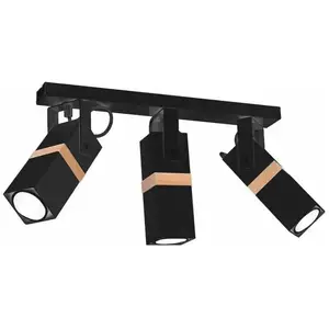 MILAGRO Plafonnier VIDAR BLACK 3xGU10 pas cher