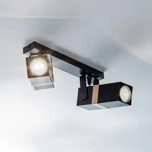 Milagro - Plafonnier vidar black 2xGU10 pas cher