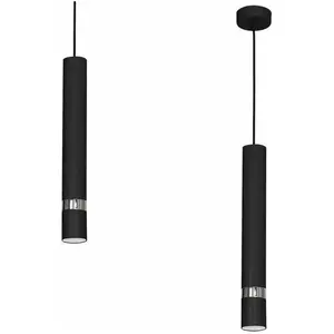 MILAGRO Suspension JOKER NOIR/CHROME 1xGU10 pas cher