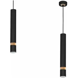 MILAGRO Suspension JOKER NOIR/BOIS 1xGU10 pas cher