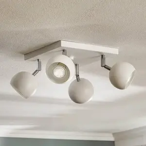 SOLLUX Clairage de plafond oculaire 4 l blanc: 25, b: 25 h: 15, GU10, dimmable pas cher
