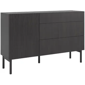 SELSEY Commode à une porte - NOLIE - 140 cm - avec trois tiroirs - couleur du bois de frêne PortlandVendu parcdiscount