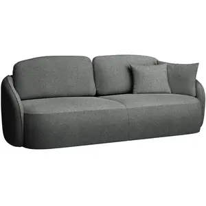 SELSEY Canapé convertible trois places - SAVOY - en tissu chenille gris foncé pas cher