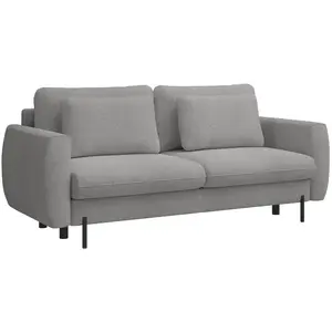 SELSEY Canapé convertible 3 places - RANE- en tissu chenille gris pas cher