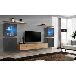 Ensemble Meuble Tv Mural - Switch Xiv - 320 Cm X 150 Cm X 40 Cm - Blan...