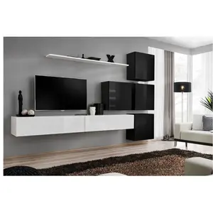 Switch ASM Ensemble TV Mural - 7 éléments - Blanc et Noir pas cher