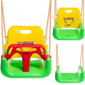 COIL kinder tuinemmer schommel sterk 3in1 + riemen groen en geel pas cher