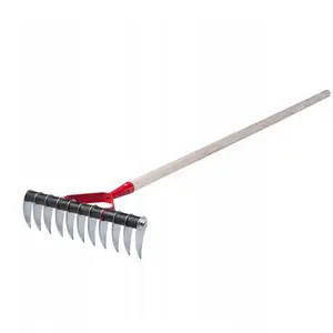 KADAX Gazonventilator, handmatige verticuteermachine voor tuin, gazon, mos, tuingereedschap van metaal, snijdrek, cultivator, gazonbeluchter, handverticuteermachine (eenzijdig, met steel) pas cher