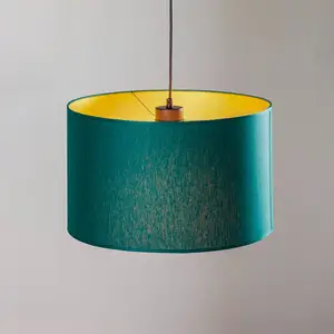ARDEN hanglamp flesgroen met gouden binnenkant, zwart metaal