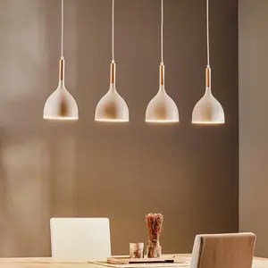 Luminex Noak Wood Hanglamp 4-lichts E27 Wit/Hout pas cher