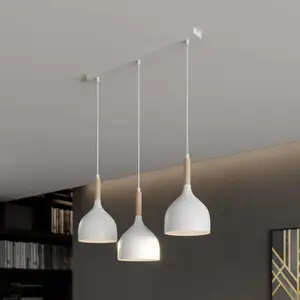 Moderne Witte Houten Hanglamp E27 voor Boven de Eettafel