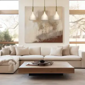 Luminex NOAK 4006 hanglamp voor boven tafel, 3-lichts, E27, beige/goud pas cher