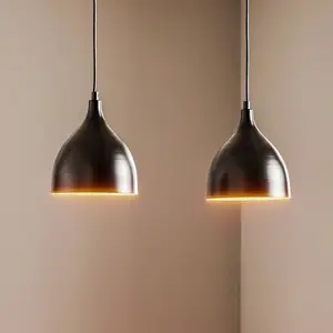 EULUNA Suspension Nanu En Métal Noir à Deux Lampes pas cher