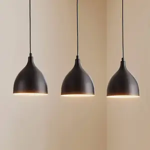 EULUNA Suspension Nanu En Métal Noir, Trois Lampes pas cher