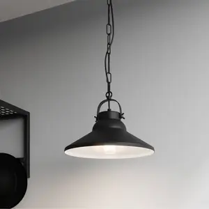 Industriële Hanglamp IRON LOFT Zwart Metaal E27 60W