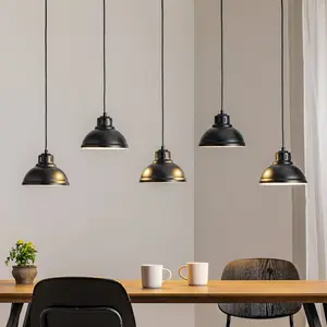 Sven Hanglamp Zwart Wit Metaal Industrieel Loft Stijl 5xE27