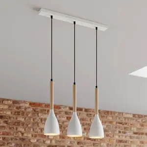 Luminex Muza Hanglamp Wit/Lichtbruin 3xE27