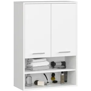 Armoire salle de bains suspendue AKORD FIN Blanche 64 cm 2 portes faça... pas cher