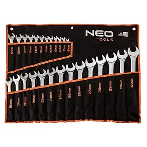 Neo Tools Steek/ringsleutelset 6-32mm 26dlg DIN 3113 CrV Staal TUV M+T pas cher