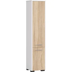 Colonne de salle de bain AKORD FIN blanche 30cm (2 portes) Chêne Sonom... pas cher