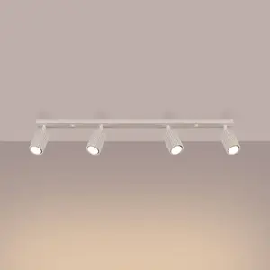 Plafonnier Karbon aluminium 4xGU10 81cm Sollux pas cher