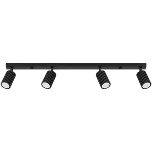 Plafonnier Karbon aluminium 4xGU10 81cm Sollux pas cher
