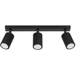 Plafonnier Karbon aluminium 3xGU10 45cm Sollux pas cher
