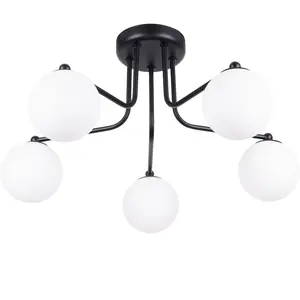 Lustre Acier Noir/Blanc G9 5 Astral pas cher