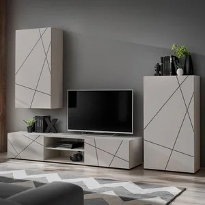 Ensemble Meuble TV 3P Geo 250cm BeigeVendu parcdiscount