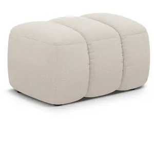 Maison Heritage, Tabouret, Pouf, "Kimi", 1 Place, Beige, 75x55x40 Fabriqué en Europe