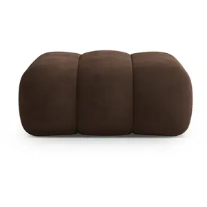 Cosmopolitan Design, Tabouret, Pouf Velours, "Koge", 1 Place, Chocolat, 95x95x40 Fabriqué en Europe pas cher