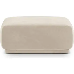 Maison Heritage, Tabouret, Pouf Velours, "Jane", 1 Place, Beige, 90x90x42 Fabriqué en Europe pas cher