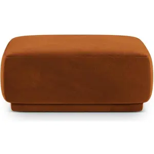 Maison Heritage, Tabouret, Pouf Velours, "Jane", 1 Place, Terracotta, 90x90x42 Fabriqué en EuropeVendu pargalaxus