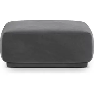 Maison Heritage, Tabouret, Pouf Velours, "Jane", 1 Place, Gris Foncé, 90x90x42 Fabriqué en EuropeVendu pargalaxus