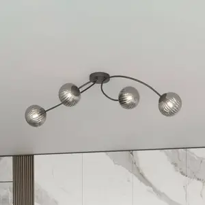 Emibig VIBRA 4 BL Plafondlamp - Grafiet & Zwart Metaal, E14