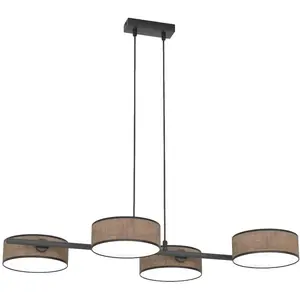 Emibig De Ebion van DRUMZ 4 Bruine Hanglamp/Plafonllamp E14 10W LED pas cher