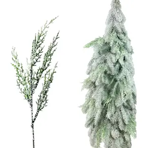 Inspiruj - Groen Ijzig Decoratieve Tak - Met Kristallen en Glitter - 30 cm