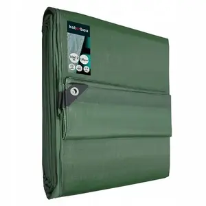 KOTARBAU Bâche de Protection Exterieur Bois imperméable avec oeillets renforcés - 10 x 12 m - Vert 120 g/m² pas cher