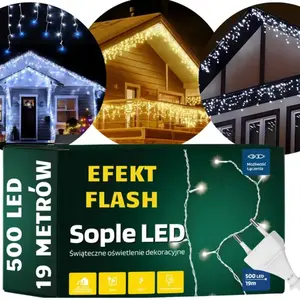Sovero - Kerstverlichting Serie - 500 LED IJspegel - Koud Wit - Flash Effect