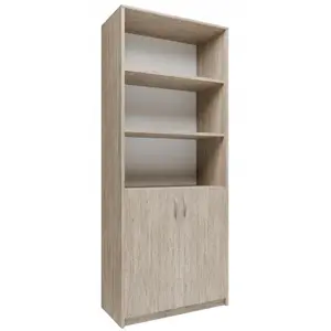 MATKAM Meuble de rangement 2 porte et 3 étagères Sonoma - Bibliothèque... pas cher