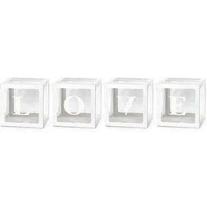 Party-Decoration Partydeco - Ballon boxen LOVE, 30 x 30 cm, wit pas cher
