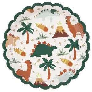 PartyDeco Party Deco Lot de 6 assiettes dinosaures pas cher