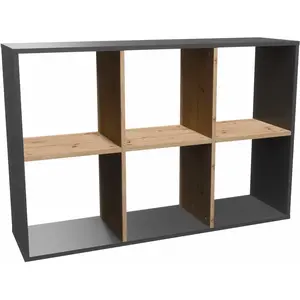Topeshop Lumarko, Étagère, MALAX 2X3 ANT/ART (110 x 30 x 75 cm) pas cher