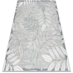 Tapis - RUGSX - BOTANIC 65241 - Gris - 78x150 cm - Tissé à plat pour extérieur pas cher