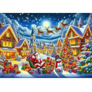 Litouwen: Kerst Houten Puzzel 1000+ Figuren Vrolijke Reis van de Kerst... pas cher