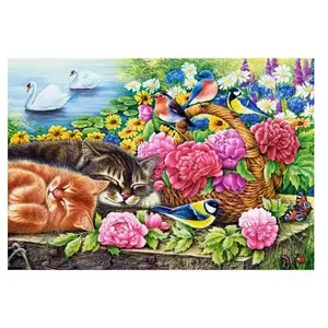 Puzzle 1000 pièces Castorland - Dimanche paresseux pas cher