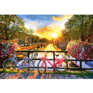 Puzzle Castorland - Amsterdam pittoresque avec des vélos, 1000 pièces pas cher