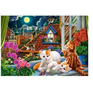 Puzzle 1500 pièces Castorland - Chatons sur le toit pas cher