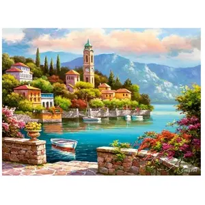 Castorland Puzzle 2000 pièces Village Clock Tower pas cher