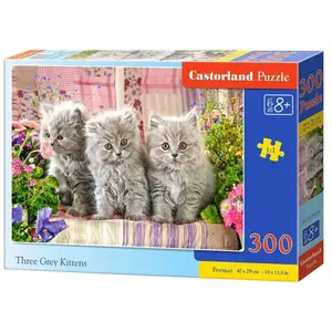 Puzzle 300 pièces - CASTORLAND - Trois petits chatons gris - Enfant - 250-400 pièces - Mixte pas cher